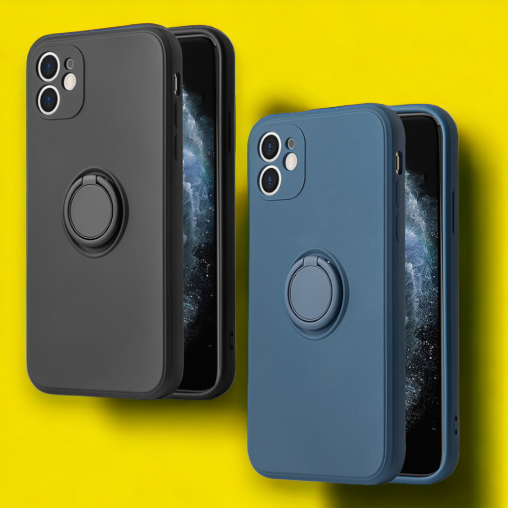 Silikonski ovitek "Silicone Ring" z držalom za Xiaomi 12 Pro – Vennus – Črna / TPU silikon