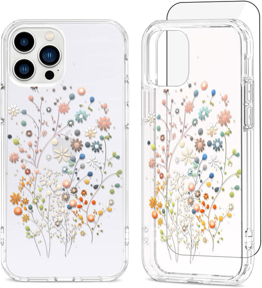 Maska + zaštitno staklo „Cute Little Blossom” – iPhone 13 / 14
