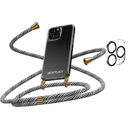 Ovitek z vrvico "NECKLACY®" z zaščito za kamero za iPhone 15 Pro