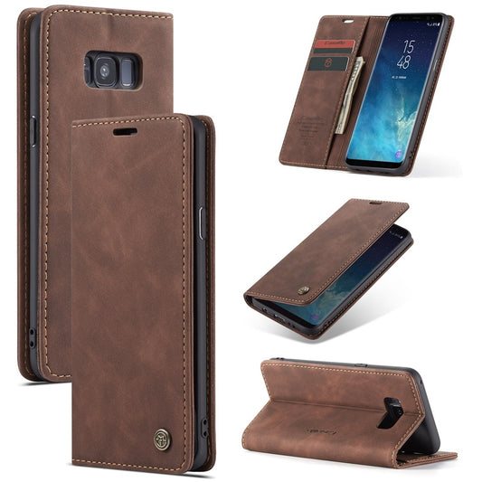 Preklopna torbica Bigcousin za Samsung Galaxy S8 Plus – tamnosmeđa