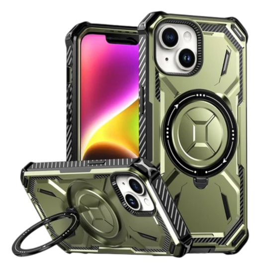 Ovitek "360 ring" za iPhone 15, zelena – Lanhiem