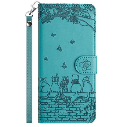 Preklopna torbica "cat" za iPhone 15 Pro, modra – Infostyle – Modra