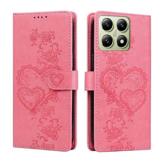 Preklopni-ovitek-Srce-za-Xiaomi-14T-roza-rdeča:Preklopni ovitek Srce za Xiaomi 14T – roza rdeča