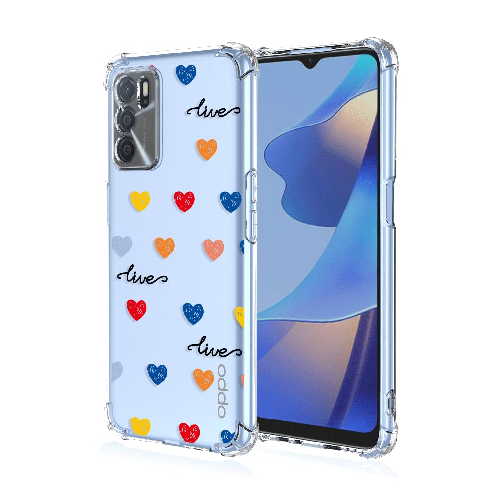 SEAHAI ovitek za OPPO A54s / A16 / A16s - Prozoren TPU ovitek z barvitimi srčki Love