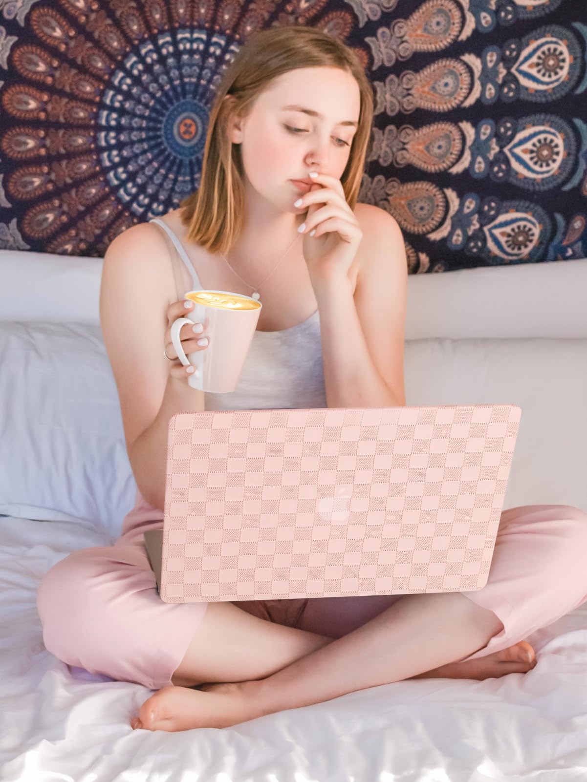 Zaščitni Ovitek za Apple MacBook Air 13,6 M2 2024/2022 A3113 A2681 – S Pokrovom za Tipkovnico Roza