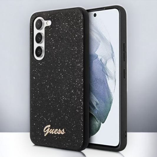 Ovitek Guess "Glitter black" za Samsung Galaxy S23+ (GUHCS23MHGGSHK) – Črna / PC + TPU silikon