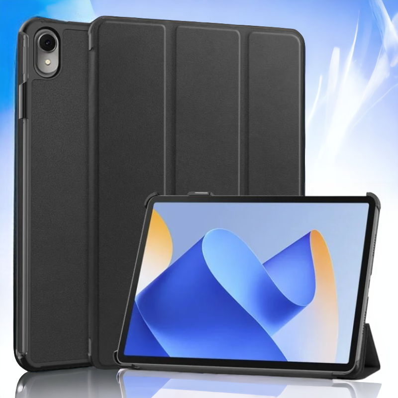 Preklopna torbica "FoldPro" za tablični računalnik Huawei MatePad 11 2023 – Techsuit – Črna / Umetno usnje + TPU silikon