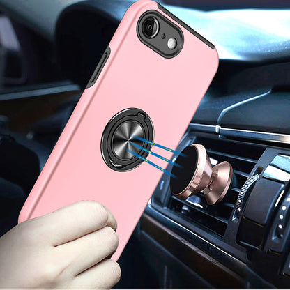 AOUIA maskica s stalkom za iPhone SE/7/8 (2020/2022), ružičasta, zaštita od udaraca i magnetni nosač
