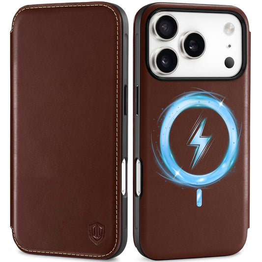 SHIELDONusnjenpreklopniovitekza iPhone17Pro-MagSafe,RetroCoffee