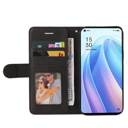 Preklopna torbica Oppo Reno7 5G torbica s stojalom in režami za kartice črna