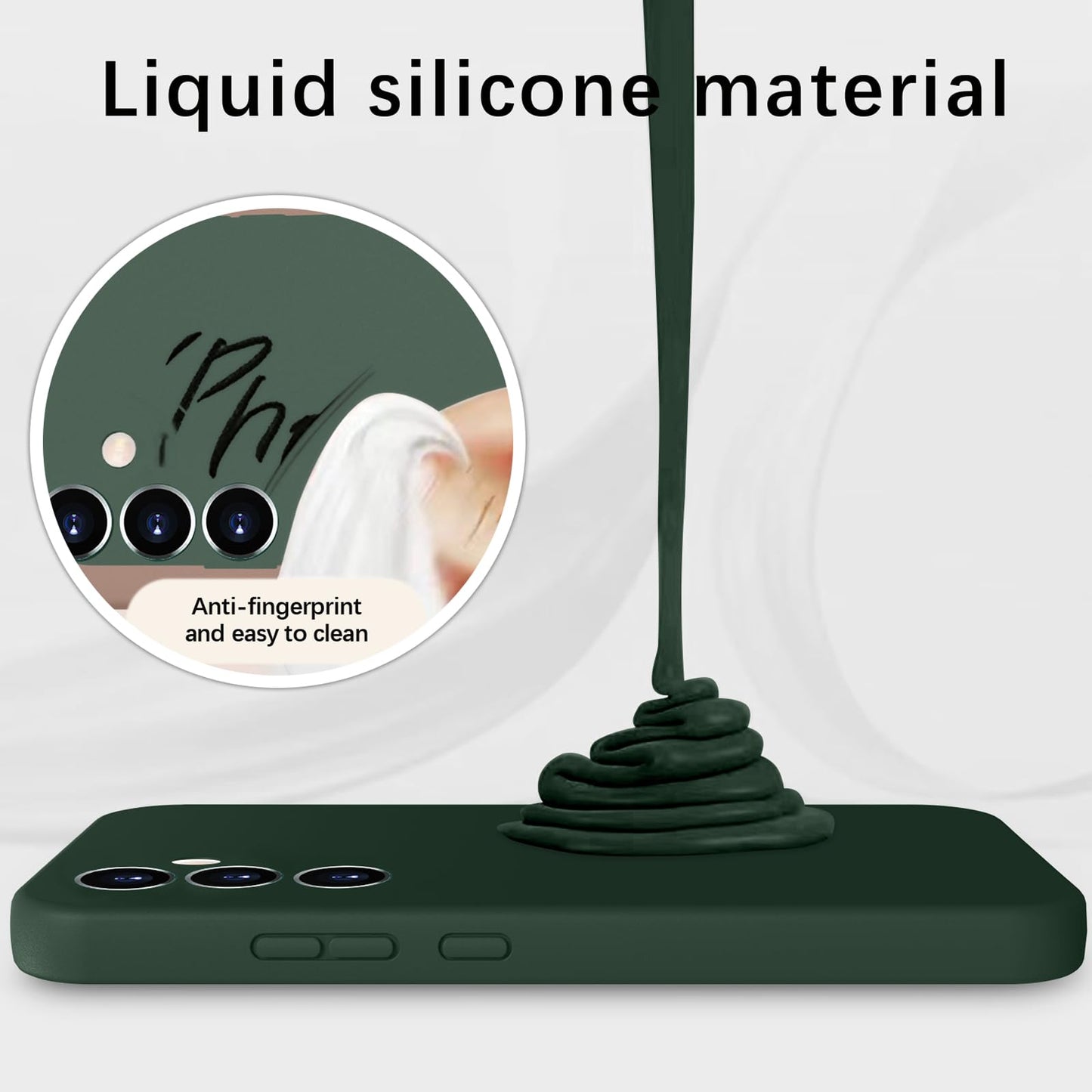 ElestBela silikonska maskica za Samsung Galaxy S24 Plus 5G – tamno zelena tanka maskica