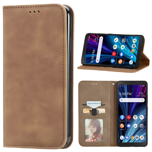 Preklopna torbica za telefon ZTE Blade A32 – Infostyle – Rjava