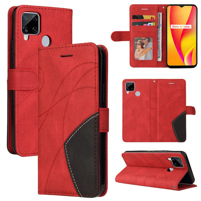 Preklopna torbica Oppo Realme C15 / C12 / C25 s režami za kartice rdeča