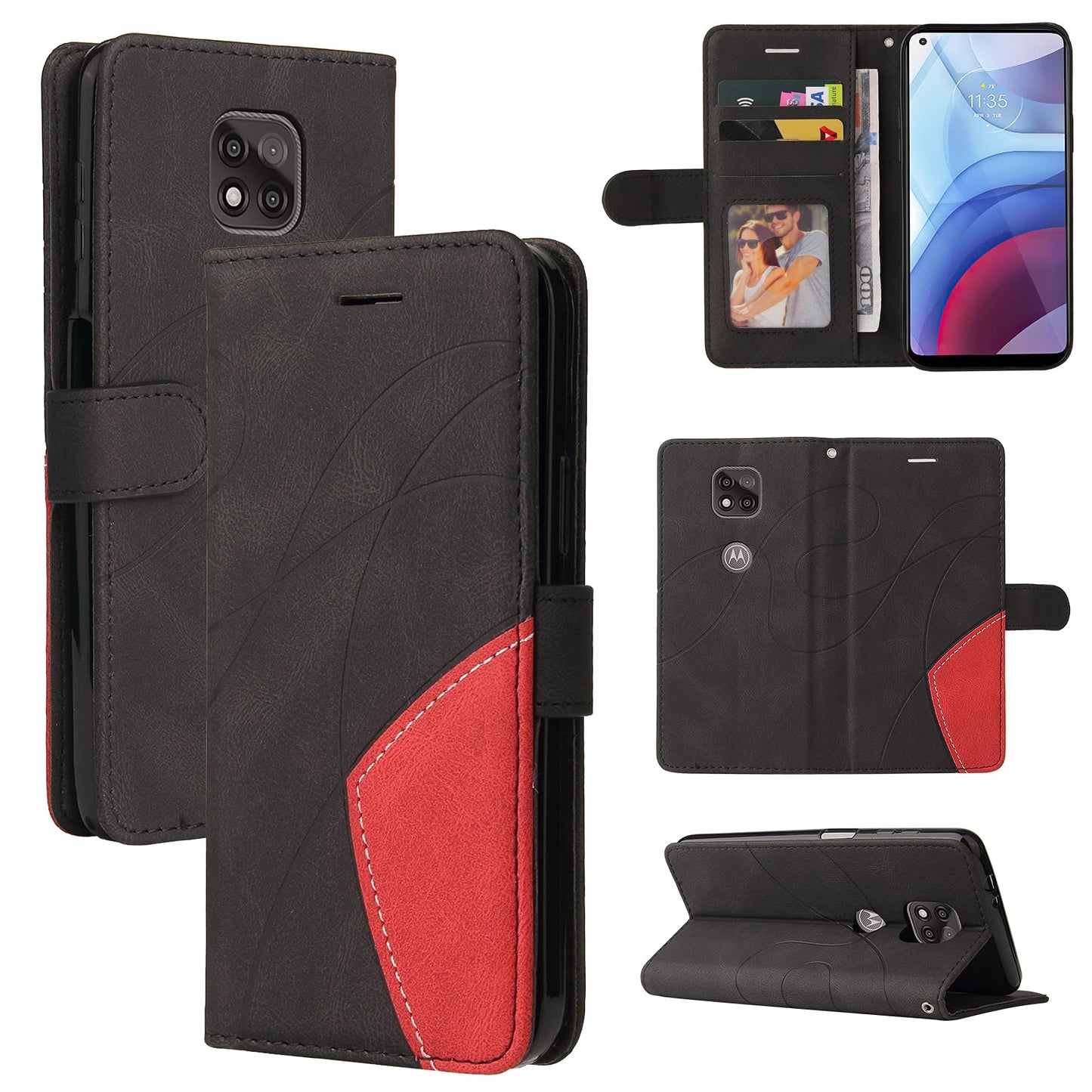 Preklopna torbica z režami za kartice Motorola Moto G9 Power črna