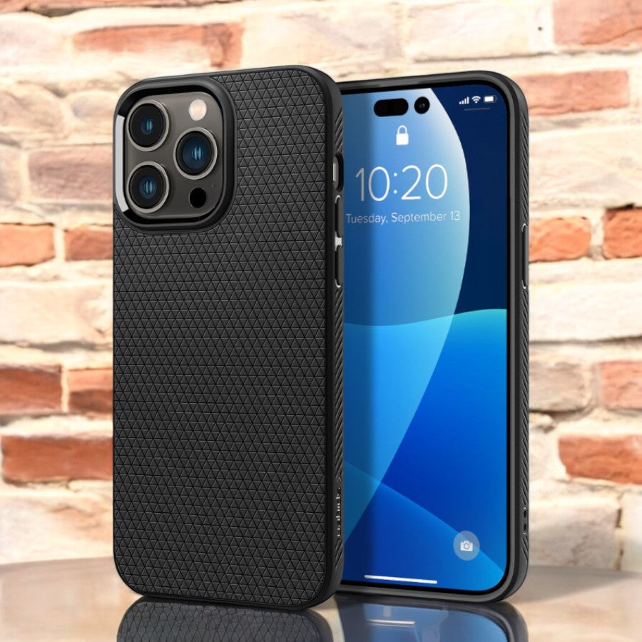 Ovitek Spigen "Liquid Air" za 14 Pro - črna – Črna / TPU silikon