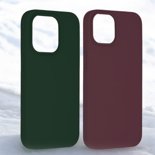 Silikonski ovitek "Dark Green/Plum" za iPhone 14 Pro Max – Infostyle – Vijolična / TPU silikon
