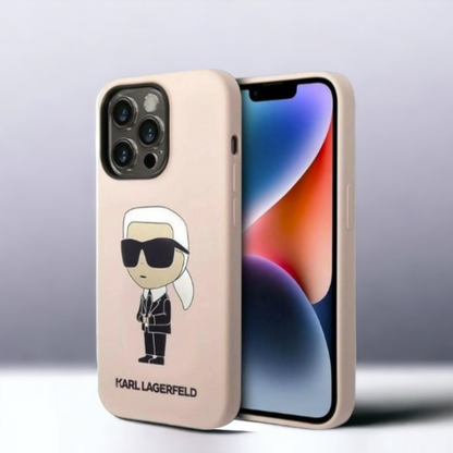 Ovitek Karl Lagerfeld "Icon - silicone pink" za iPhone 14 Pro Max (KLHCP14XSNIKBCP) – Svetlo roza / TPU silikon
