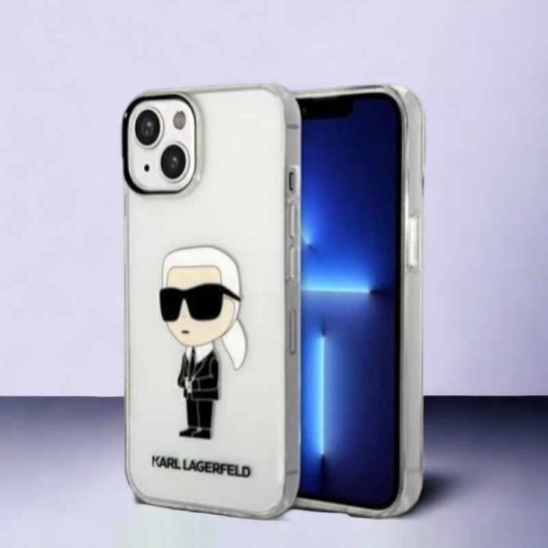 Ovitek Karl Lagerfeld "Karl Lagerfeld - transparent" za iPhone 13/14/15 (KLHCP14SHNIKTCT) – Prozorna / PC + TPU silikon