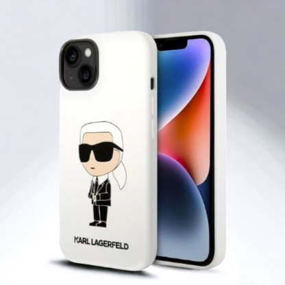Ovitek Karl Lagerfeld "Karl - white" za iPhone 14 Plus/15 Plus (KLHCP14MSNIKBCH) – Bela / TPU silikon