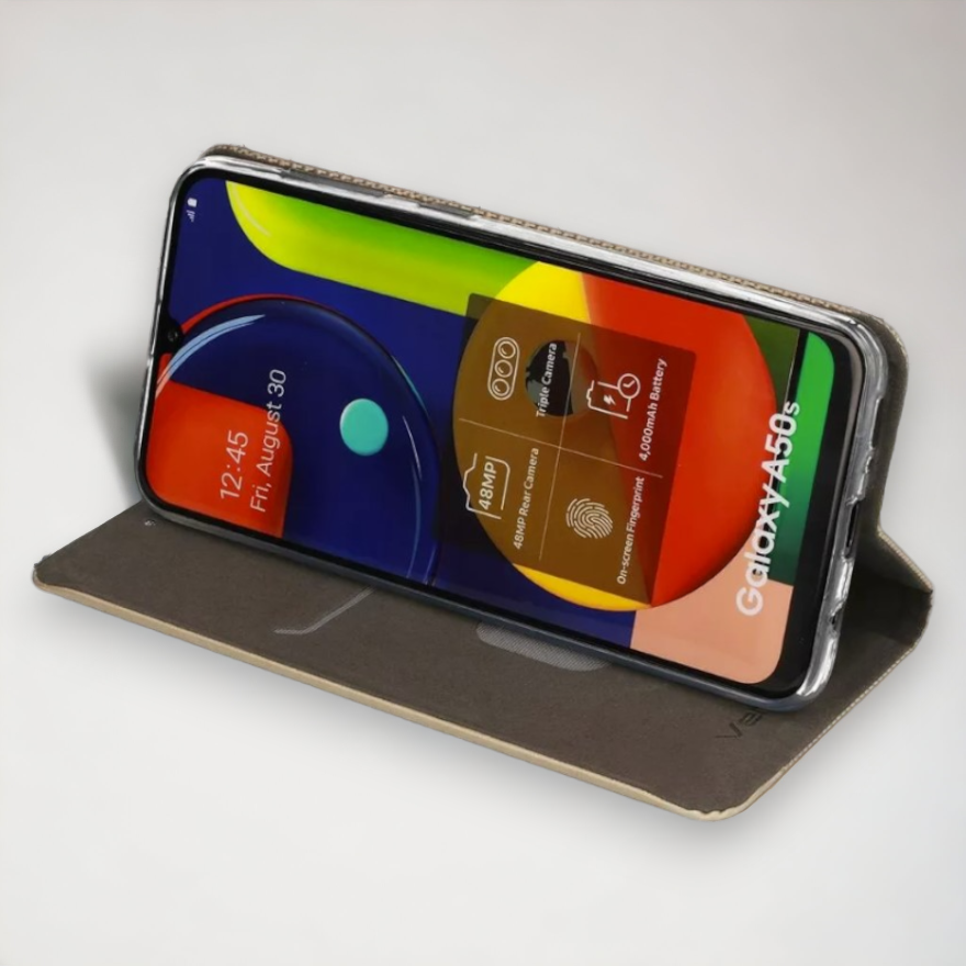 Preklopna torbica "Sensitive" za Samsung Galaxy S22 Ultra – Vennus – Temno modra / Umetno usnje + TPU silikon