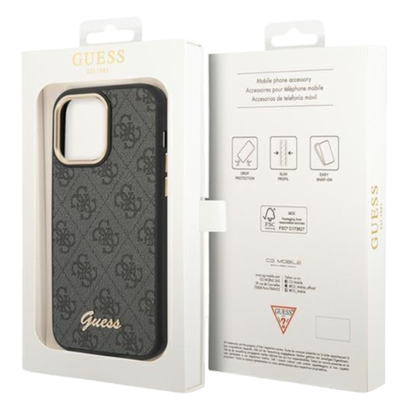 Ovitek Guess "Vintage black" za iPhone 14 Pro (GUHCP14LHG4SHK)