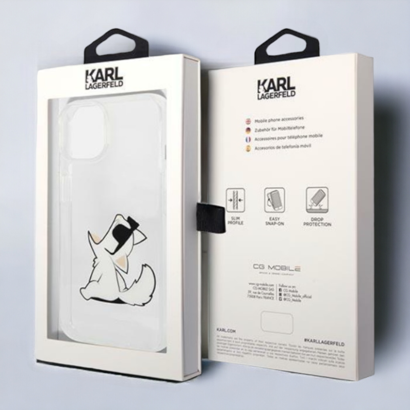 Ovitek Karl Lagerfeld "Choupette - transparent" za iPhone 14/15 (KLHCP14SCFNRC)