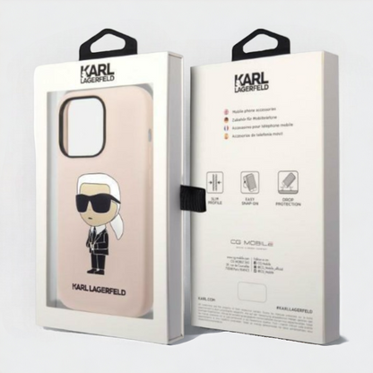 Ovitek Karl Lagerfeld "Icon - silicone pink" za iPhone 14 Pro Max (KLHCP14XSNIKBCP)
