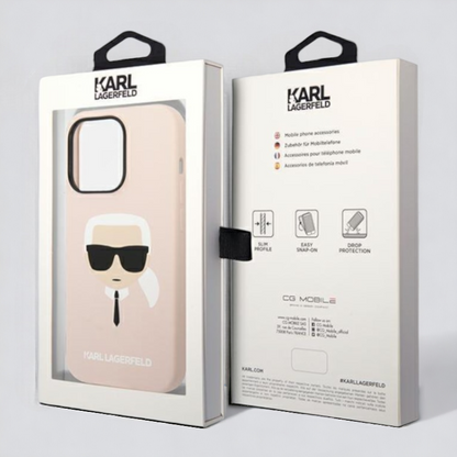 Ovitek Karl Lagerfeld "Karl - light pink " za iPhone 14 Pro s tehnologijo MagSafe (KLHMP14LSLKHLP)