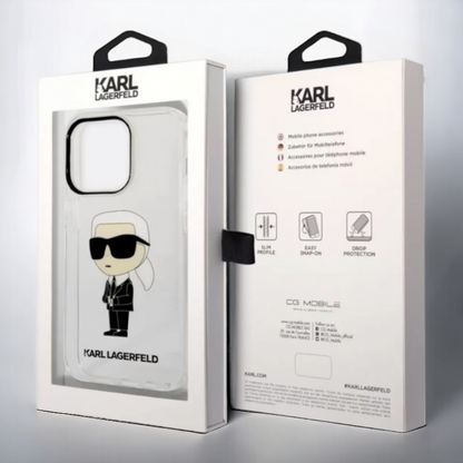 Ovitek Karl Lagerfeld "Karl Lagerfeld - transparent" za iPhone 13/14/15 (KLHCP14SHNIKTCT)