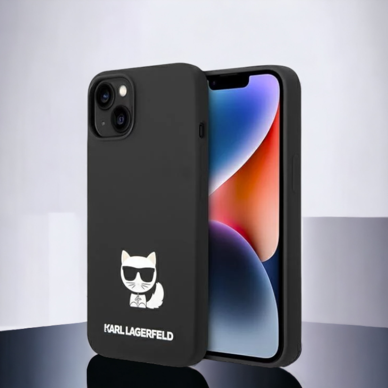 Ovitek Karl Lagerfeld "Choupette body - black" za iPhone 14 Plus/15 Plus (KLHCP14MSLCTBK) – Črna / TPU silikon