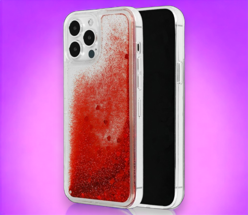 Ovitek "Liquid Heart" za iPhone 13 Pro - Rdeča – Infostyle – Rdeča / TPU silikon