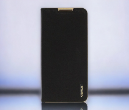 Preklopna torbica "Vennus - chic" za Samsung Galaxy A53 5G - Črna – Črna / Ekološko usnje + TPU silikon