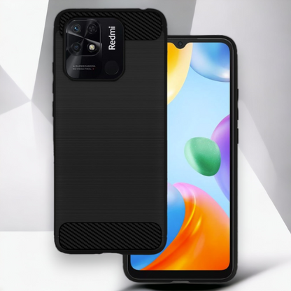 Silikonski ovitek "carbon lite" za Xiaomi Redmi 10C - Črna – Infostyle – Črna / TPU silikon