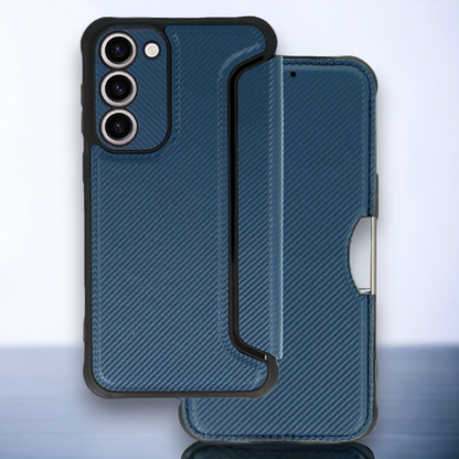 Preklopna torbica "razor" za Samsung Galaxy A14 – Infostyle – Temno zelena / Ekološko usnje + TPU silikon