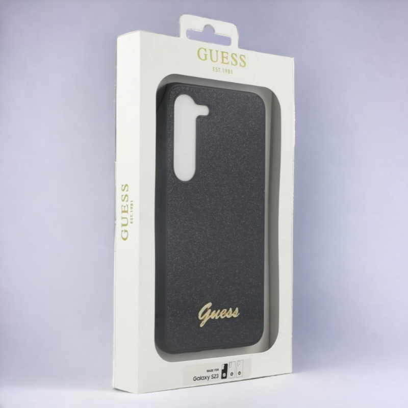 Ovitek Guess "Glitter black" za Samsung Galaxy S23 (GUHCS23SHGGSHK)