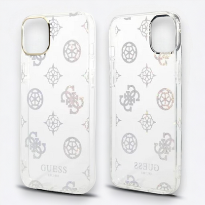 Ovitek Guess "Peony Glitter" za iPhone 13/14/15 (GUHCP14SHTPPTH)