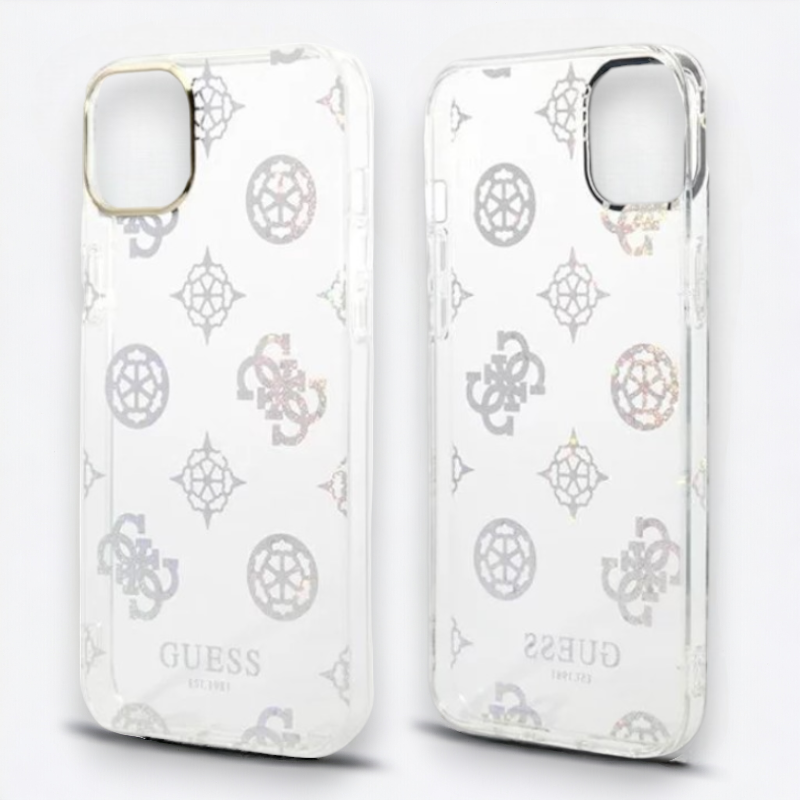 Ovitek Guess "Peony Glitter" za iPhone 14 Pro (GUHCP14LHTPPTH)