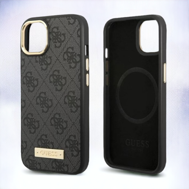 Ovitek Guess "black" za iPhone 13/14/15 s tehnologijo MagSafe (GUHMP14SU4GPRK)