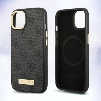 Ovitek Guess "black" za iPhone 13/14/15 s tehnologijo MagSafe (GUHMP14SU4GPRK)