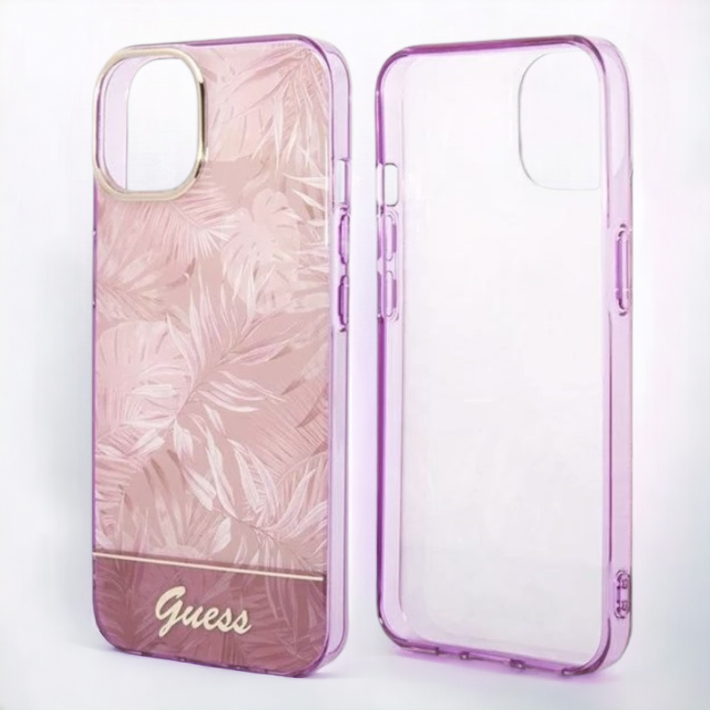 Ovitek Guess "Jungle pink" za iPhone 14 Pro (GUHCP14LHGJGHP)