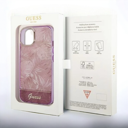 Ovitek Guess "Jungle pink" za iPhone 14 Pro (GUHCP14LHGJGHP)