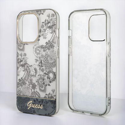 Ovitek Guess " Toile De Jouy" za iPhone 14 Pro - siva (GUHCP14LHGPLHG)