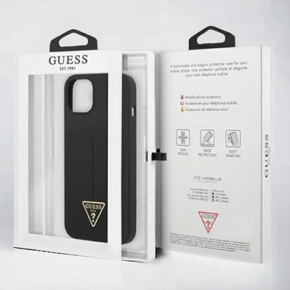 Ovitek Guess "Logo Silicone Triangle" za iPhone 13/13 Pro - črna (GUHCP13LSLTGK)