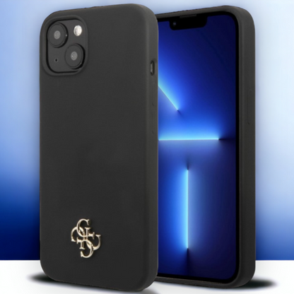 Ovitek Guess "black mini 3D logo" za iPhone 13 Mini - črna (GUHCP13SS4LK) – Črna / TPU silikon