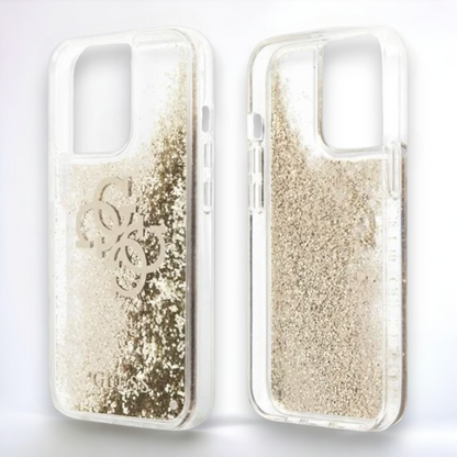 Ovitek Guess "Liquid glitter gold" za iPhone 13 Pro Max/12 Pro Max (GUHCP13XLG4GGO)