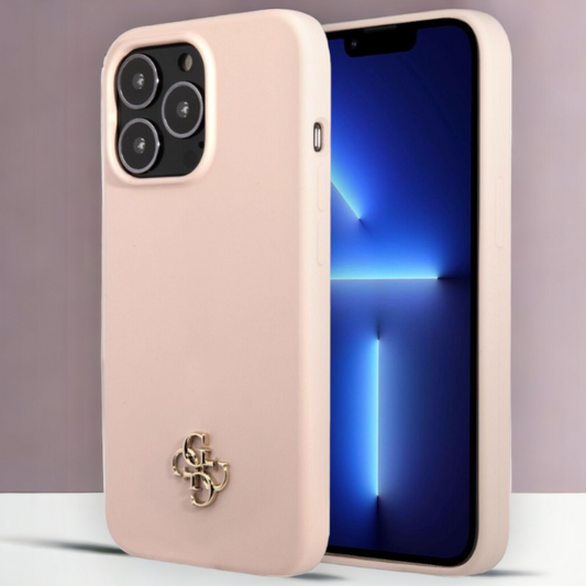 Ovitek Guess "pink mini 3D logo" za iPhone 13/13 Pro - roza (GUHCP13LS4LP) – Svetlo roza / TPU silikon