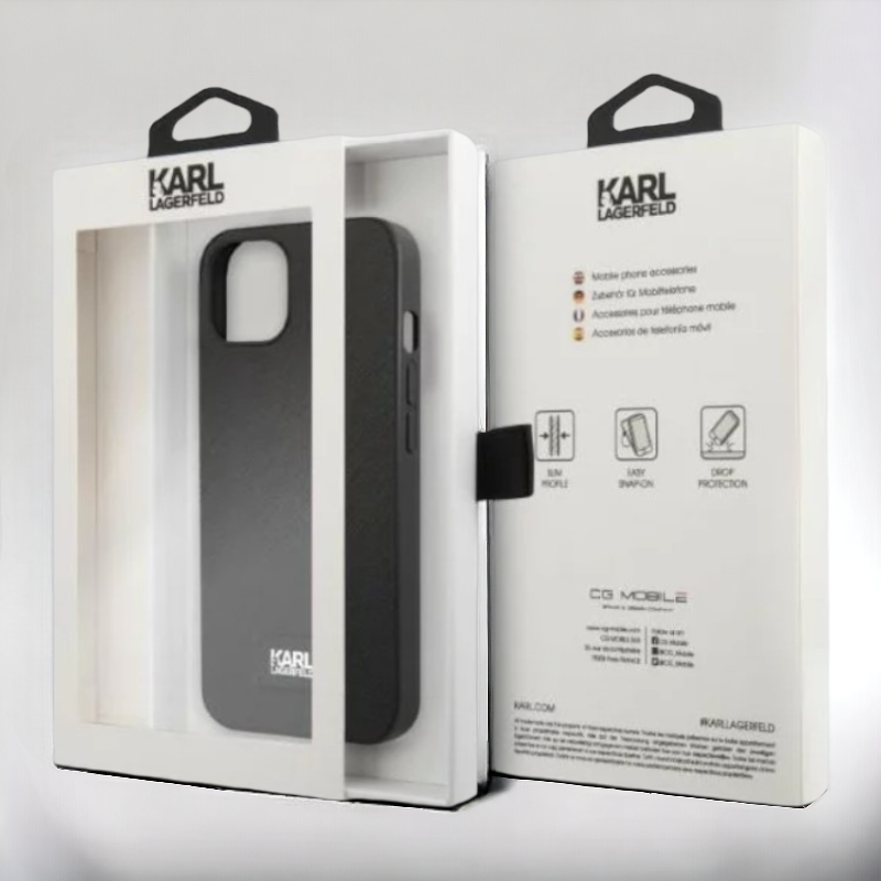 Ovitek Karl Lagerfeld "Saffiano Plaque" za iPhone 13 Pro Max/12 Pro Max (KLHCP13XSFMP2K)