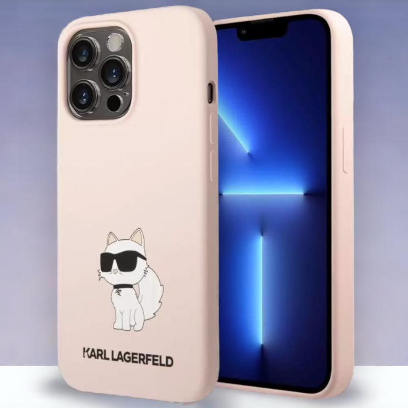 Ovitek Karl Lagerfeld "Choupette - silicon pink" za iPhone 13 Pro Max/12 Pro Max (KLHCP13XSNCHBCP) – Svetlo roza / TPU s