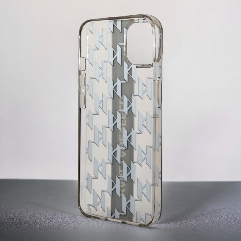Ovitek Karl Lagerfeld " Monogram Vertical Strap - black" za iPhone 13/14/15 (KLHCP14SHKLSPCK)