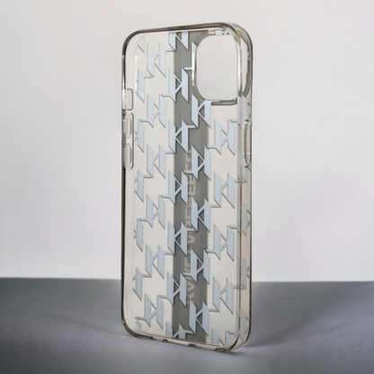 Ovitek Karl Lagerfeld " Monogram Vertical Strap - black" za iPhone 13/14/15 (KLHCP14SHKLSPCK)